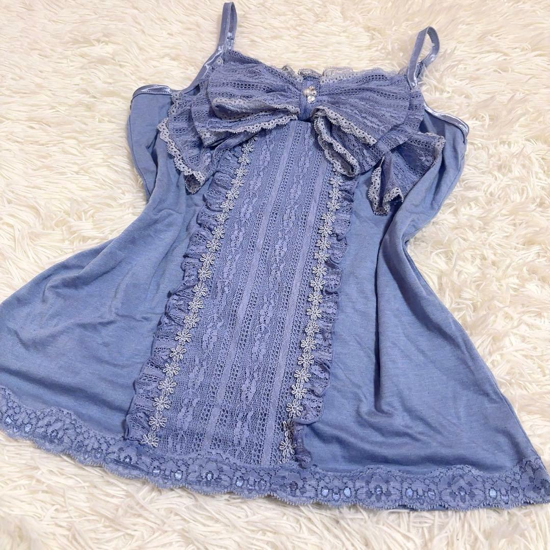 激レア　アクシーズファム　ビッグリボンキャミソール レース　はしごレース