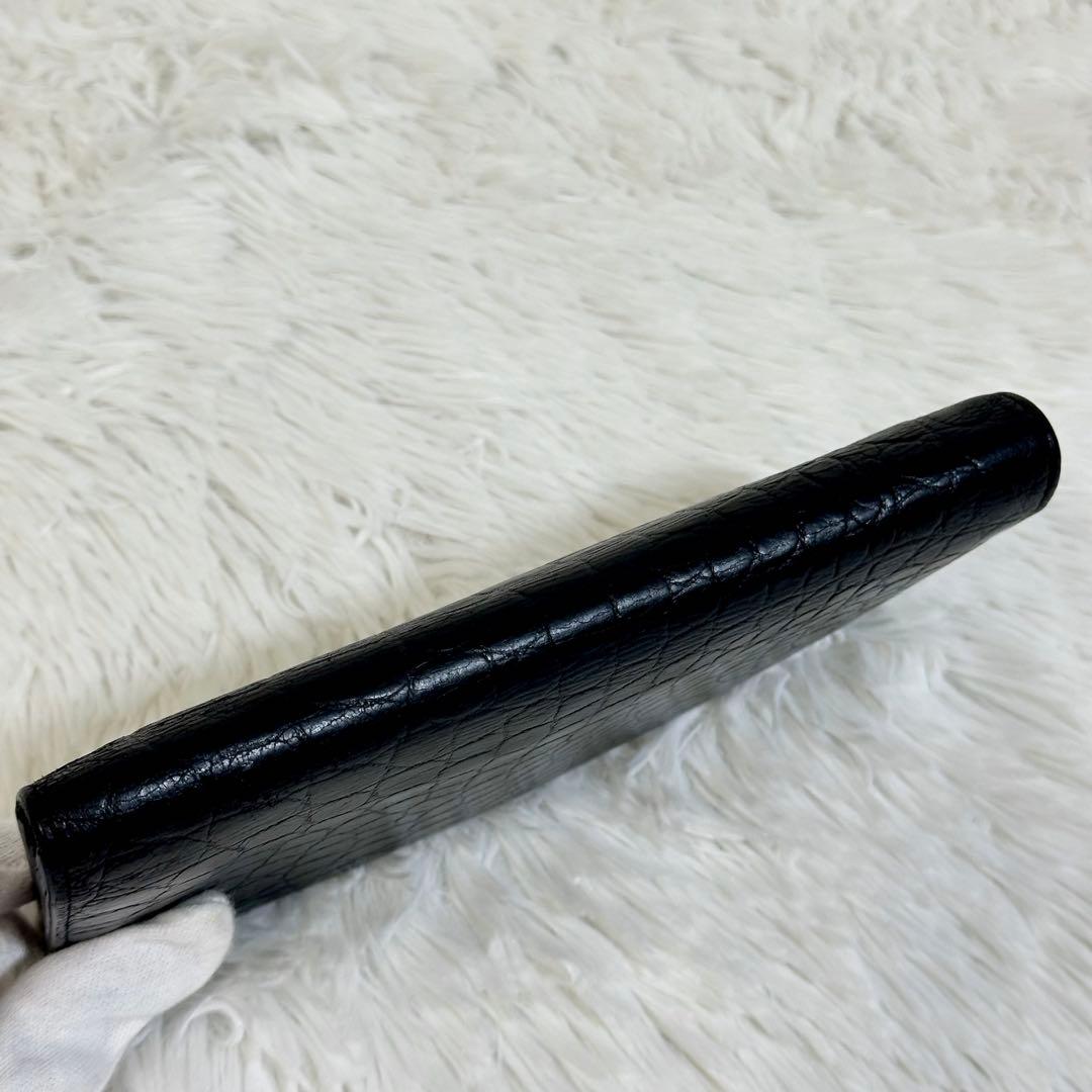 美品✨️SAINT LAURENTサンローラン クロコ型押し 長財布 ブラック