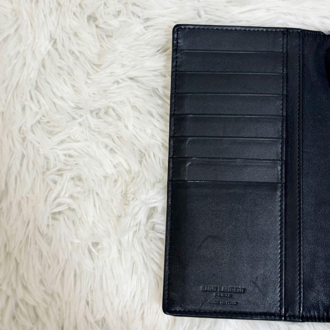 美品✨️SAINT LAURENTサンローラン クロコ型押し 長財布 ブラック