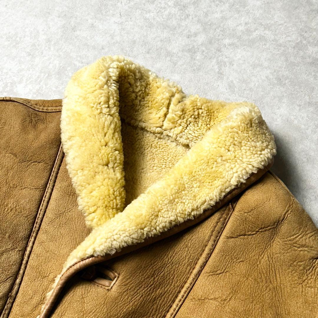 pirovintage ムートンジャケット スウェード レザー本革 袖裏ボ