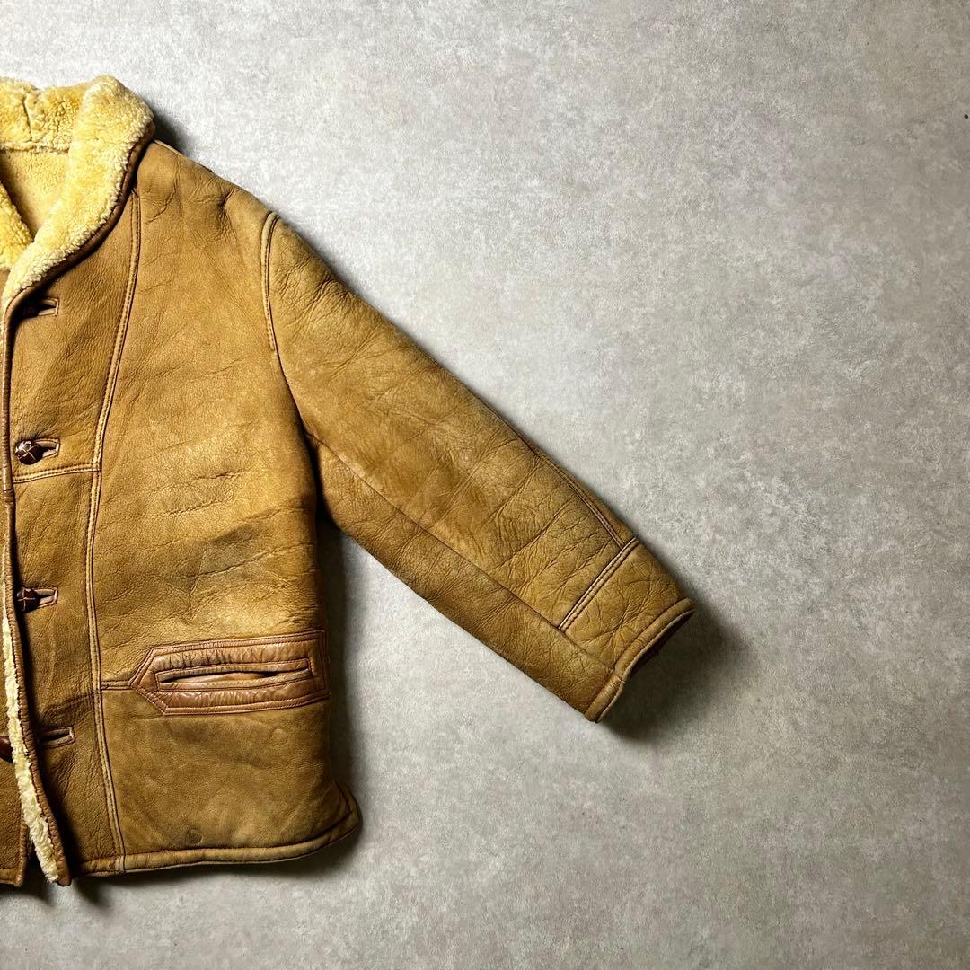 pirovintage ムートンジャケット スウェード レザー本革 袖裏ボ