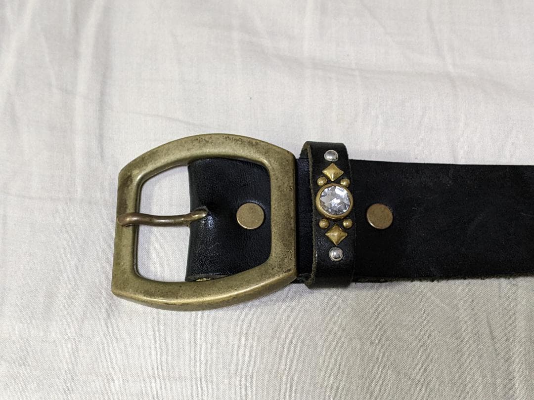 美品 ROIST ロイスト スタッズベルト レザーベルト ブラック HTC