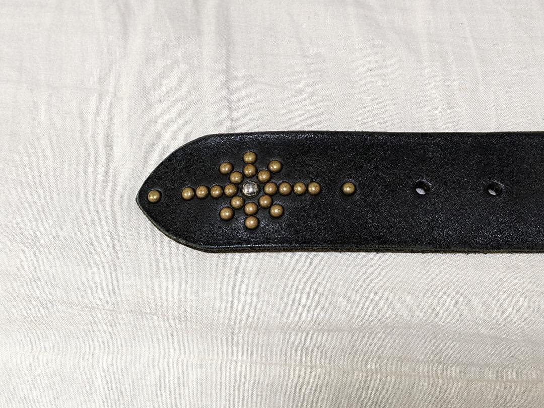 美品 ROIST ロイスト スタッズベルト レザーベルト ブラック HTC
