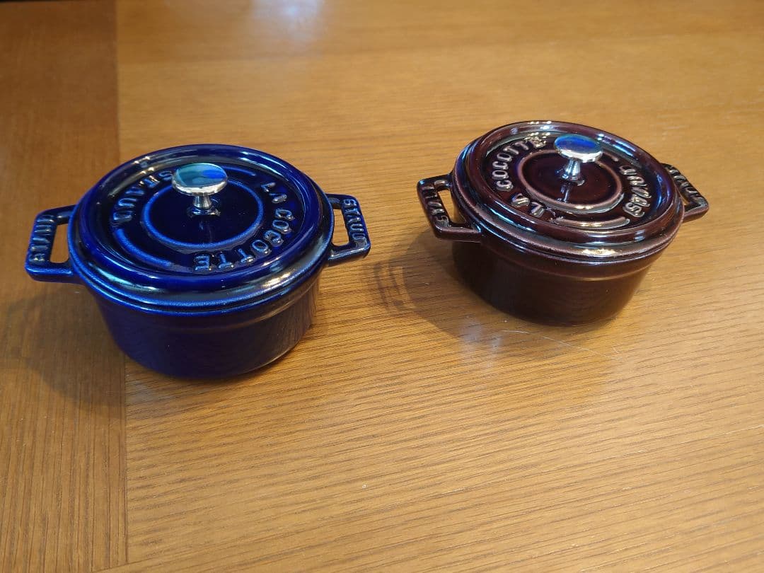 STAUB ピコ・ココット 10cm グランブルー/グレナディンレッド セット
