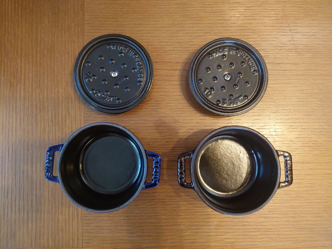 STAUB ピコ・ココット 10cm グランブルー/グレナディンレッド セット