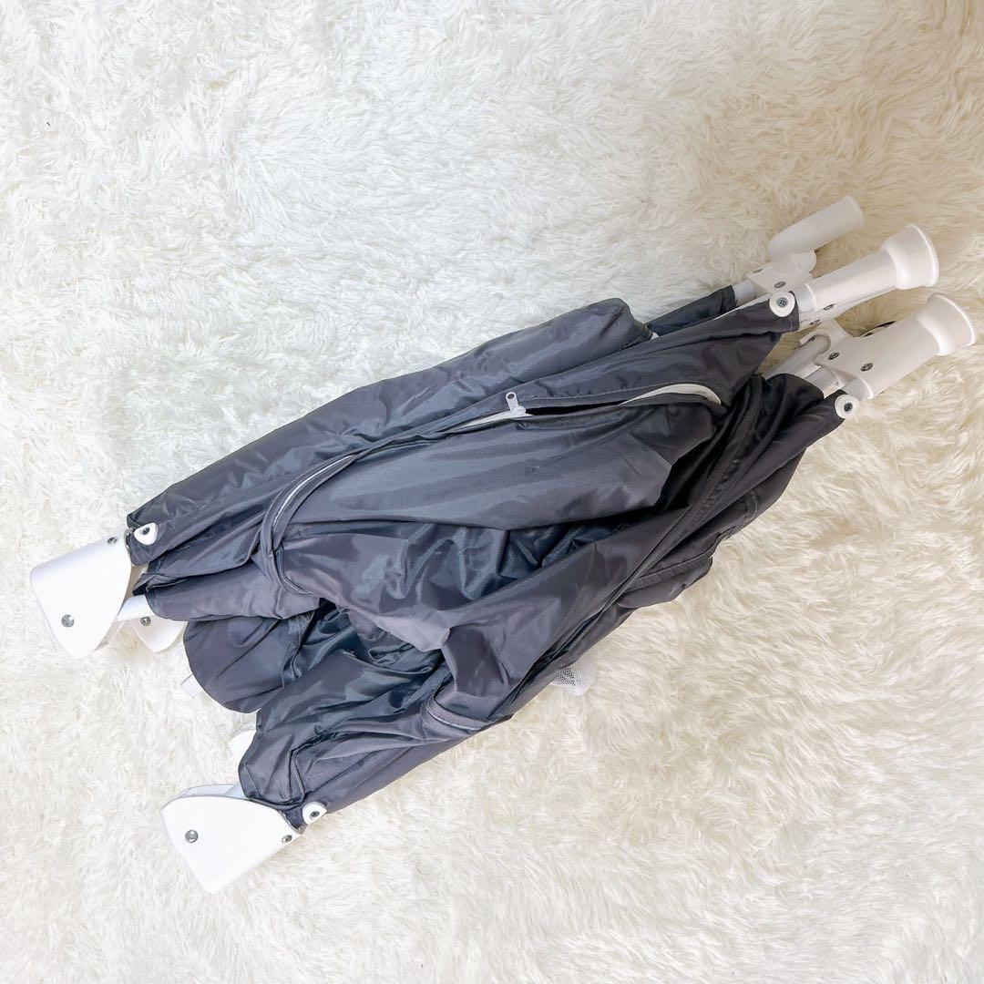 ベビーベッド 添い寝 おむつ台　折りたたみ キャスタ付き 蚊帳　ダーググレー