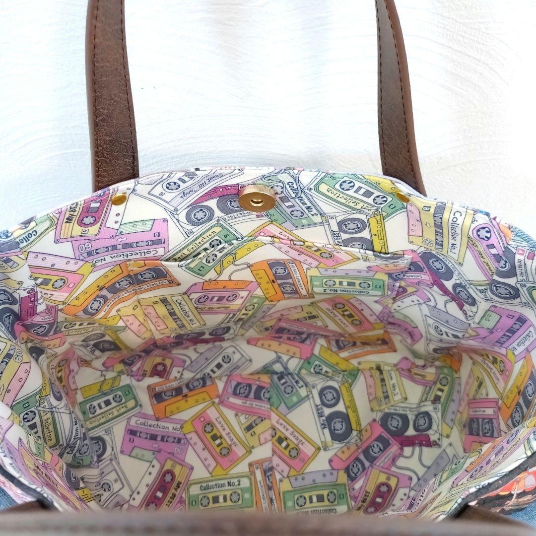 大判コラコラ×デニムリメイクバッグ ☆ ジョリーフルール