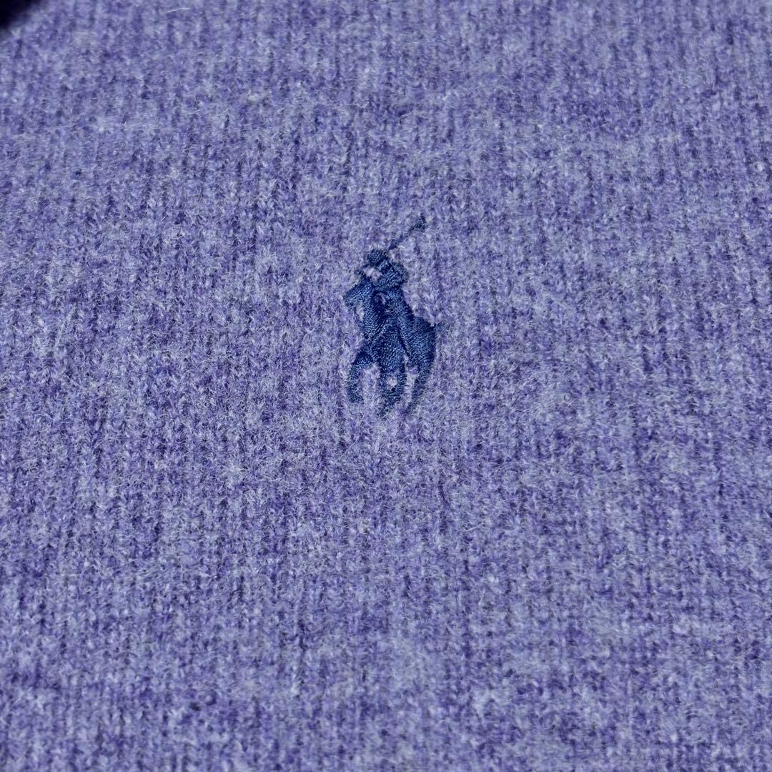 美品 ポロラルフローレン 現行タグ ポニー ハーフジップ ニット パープル