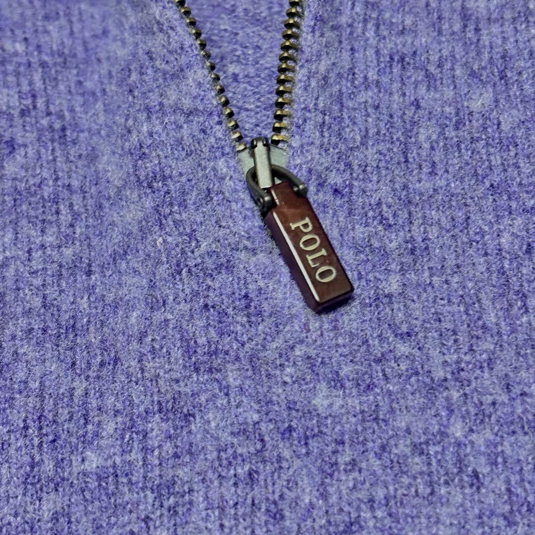 美品 ポロラルフローレン 現行タグ ポニー ハーフジップ ニット パープル