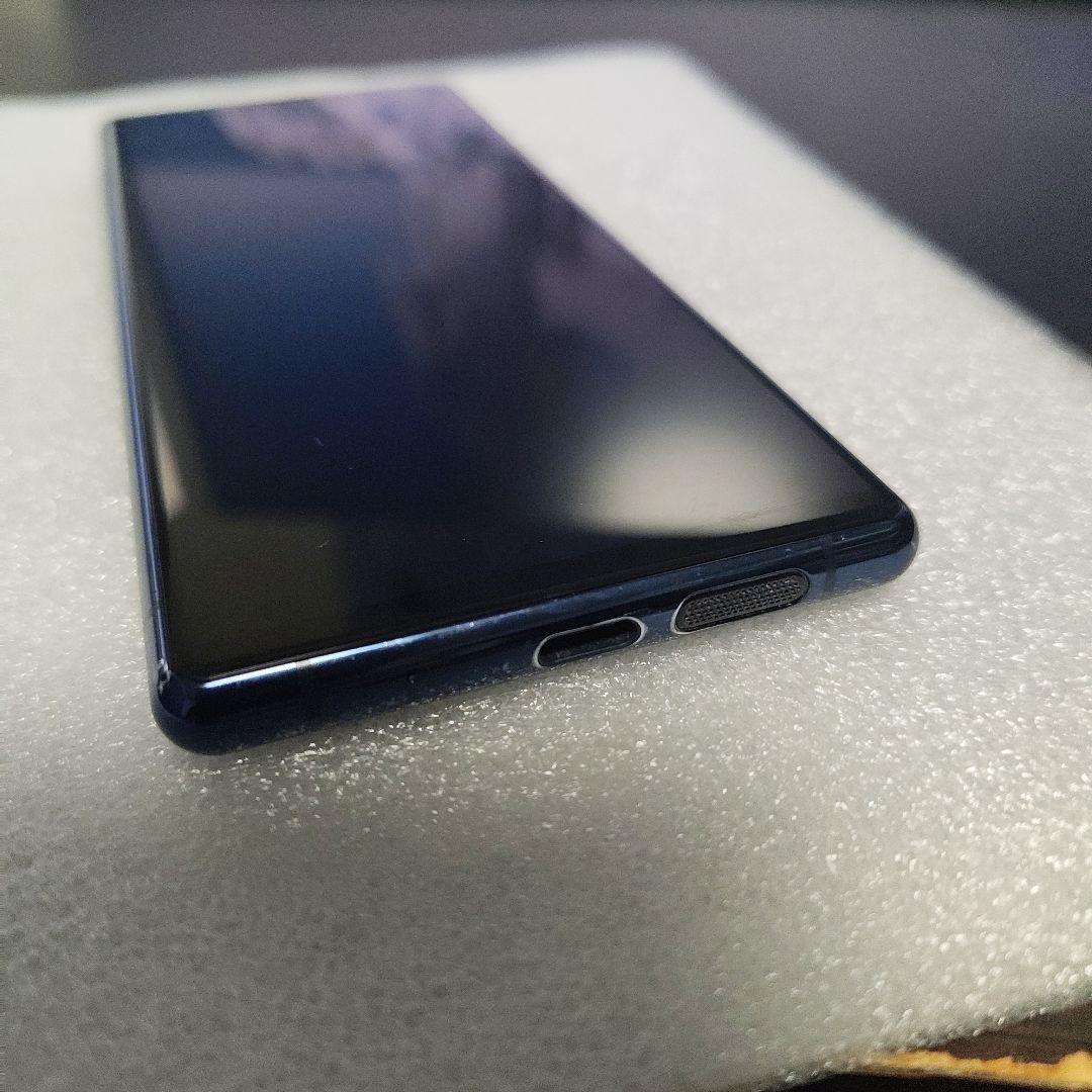 Xperia 5 SO-01M SIMフリー、ブルー Spigenケース付