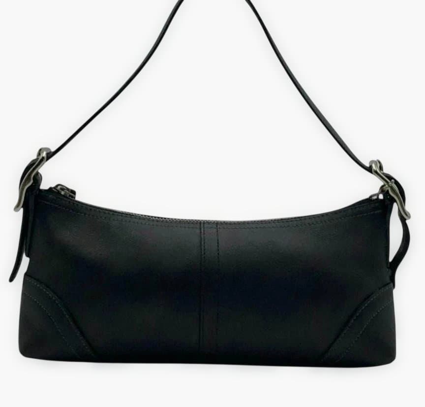 【極美品】COACHコーチ　ハンドバッグ　ポーチ　ブラック　レザー　　8A64