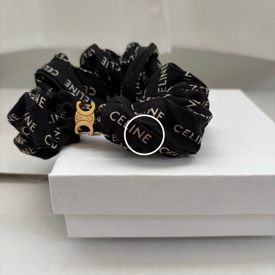 セリーヌ レイユール シュシュ ゴールド ブラック