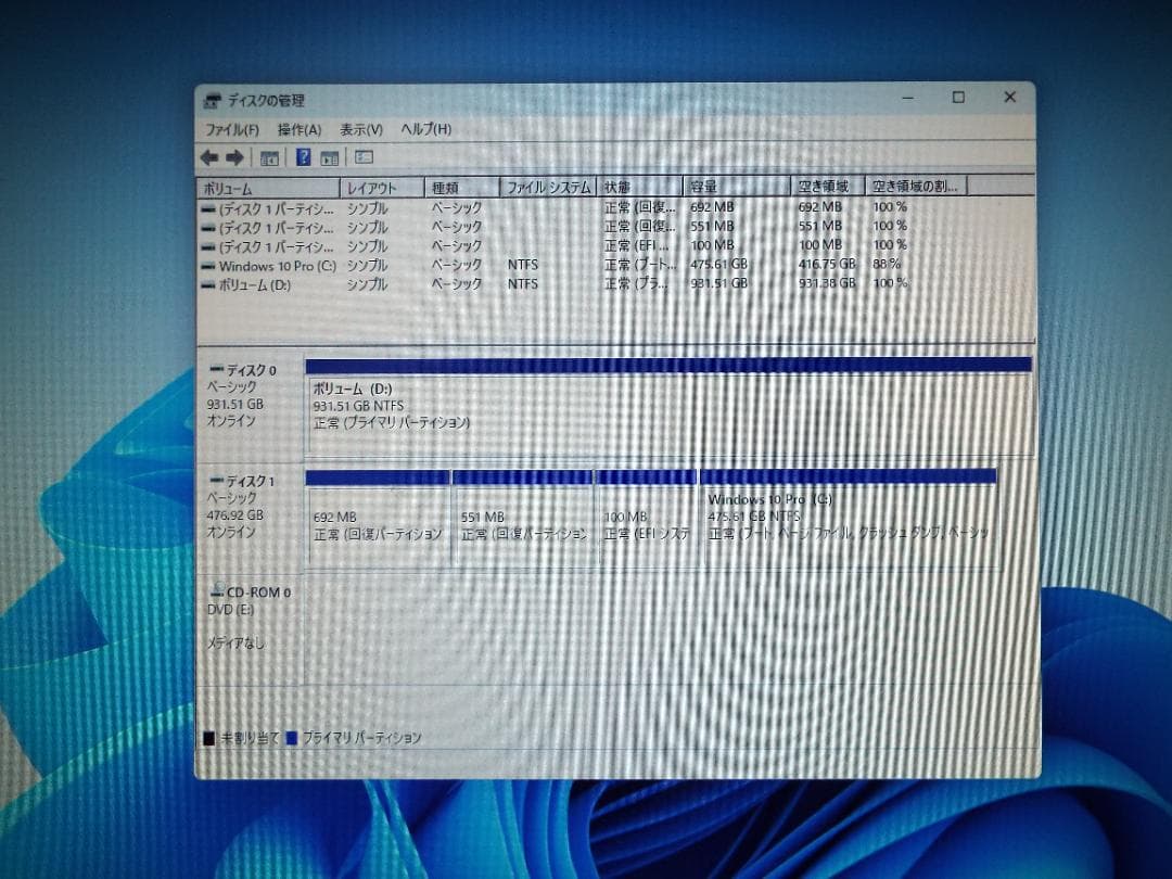 Windowsデスクトップ ESPRIMO D588/BX i5-9500 32G SSD512+HDD1T