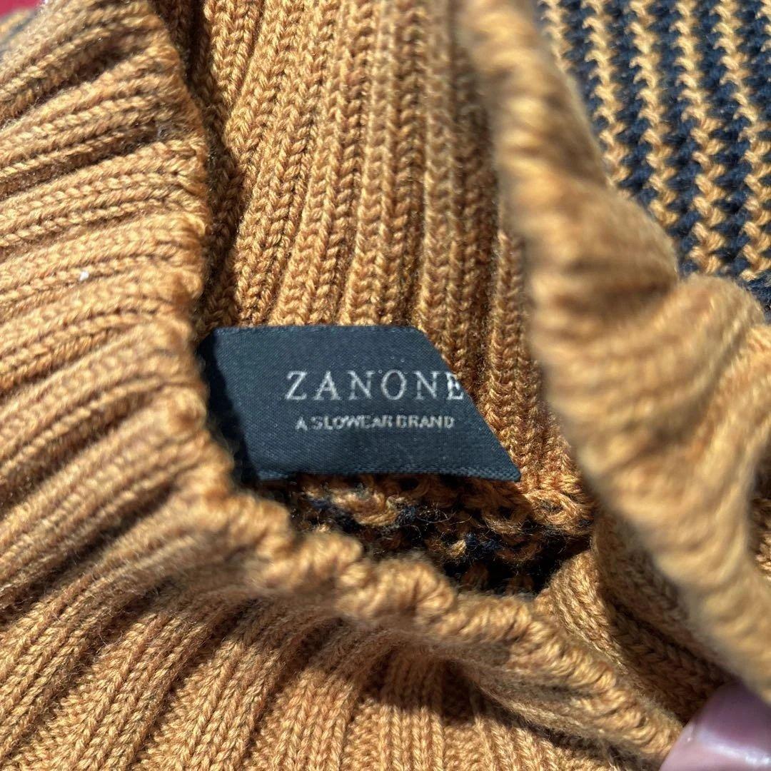 ザノーネ／モックネックニット／ブラウンミックス／46