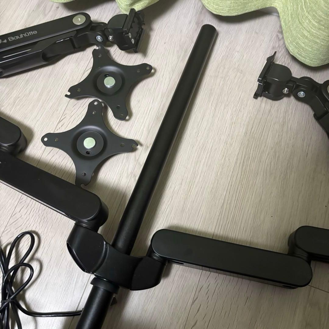 BAUHUTTE ロングモニターアーム BMA‐2GS‐BK デュアルモニター