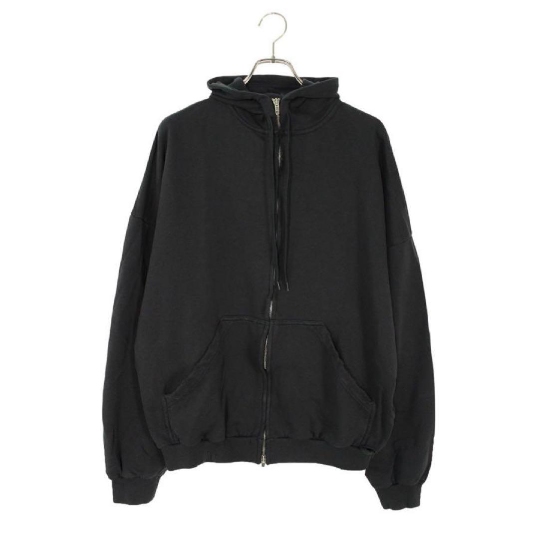 ケ*ク様 BALENCIAGA ロゴ フルジッパーパーカー ブラック