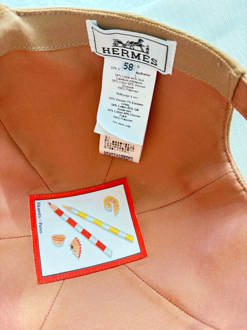 【美品】HERMES キャップ ミラノジャージーキャスケット テス 58
