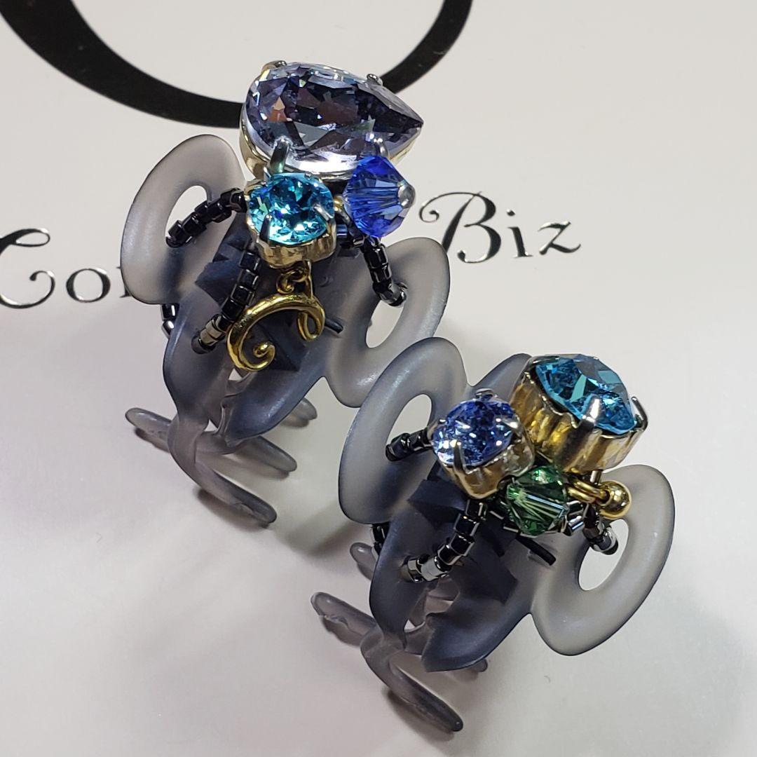 新品未使用　コンプレックスビズ　ブルースワロフスキー　ホイップクリップ　2個