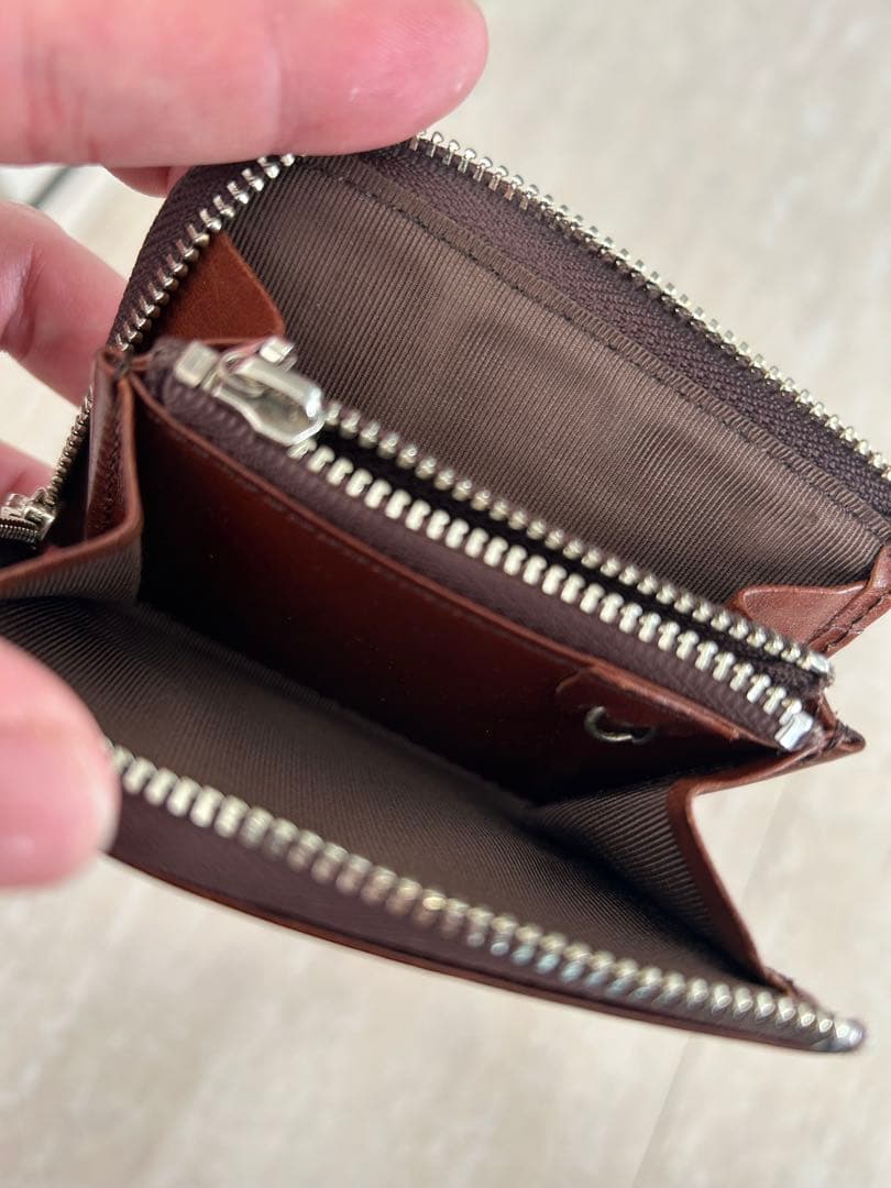 大峽製鞄　おおばせいほう　ケース　ミニ財布　ブラウン　サンタクローチェ