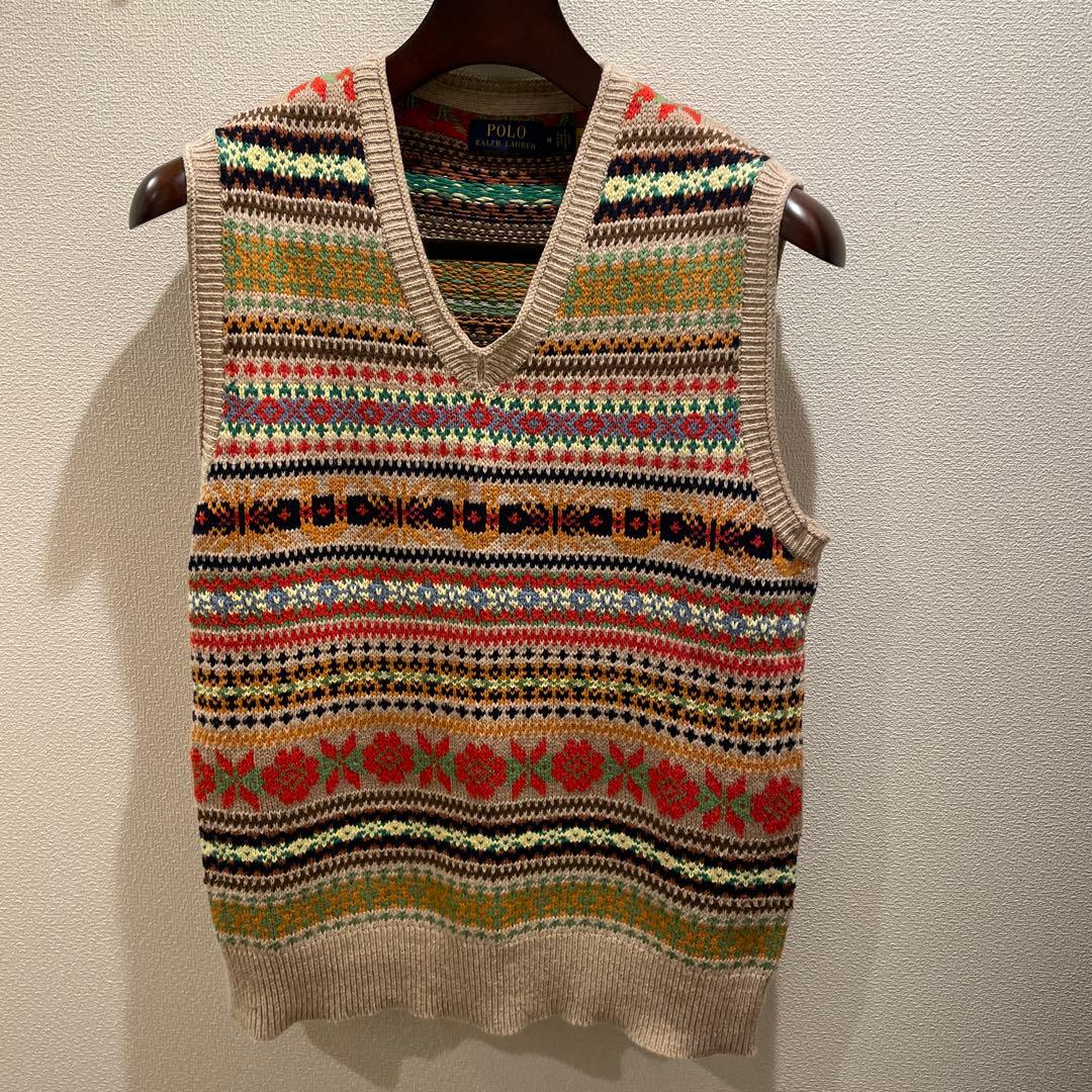 極美品！ POLO RALPH LAUREN カシミア混 ベスト ノルディック柄