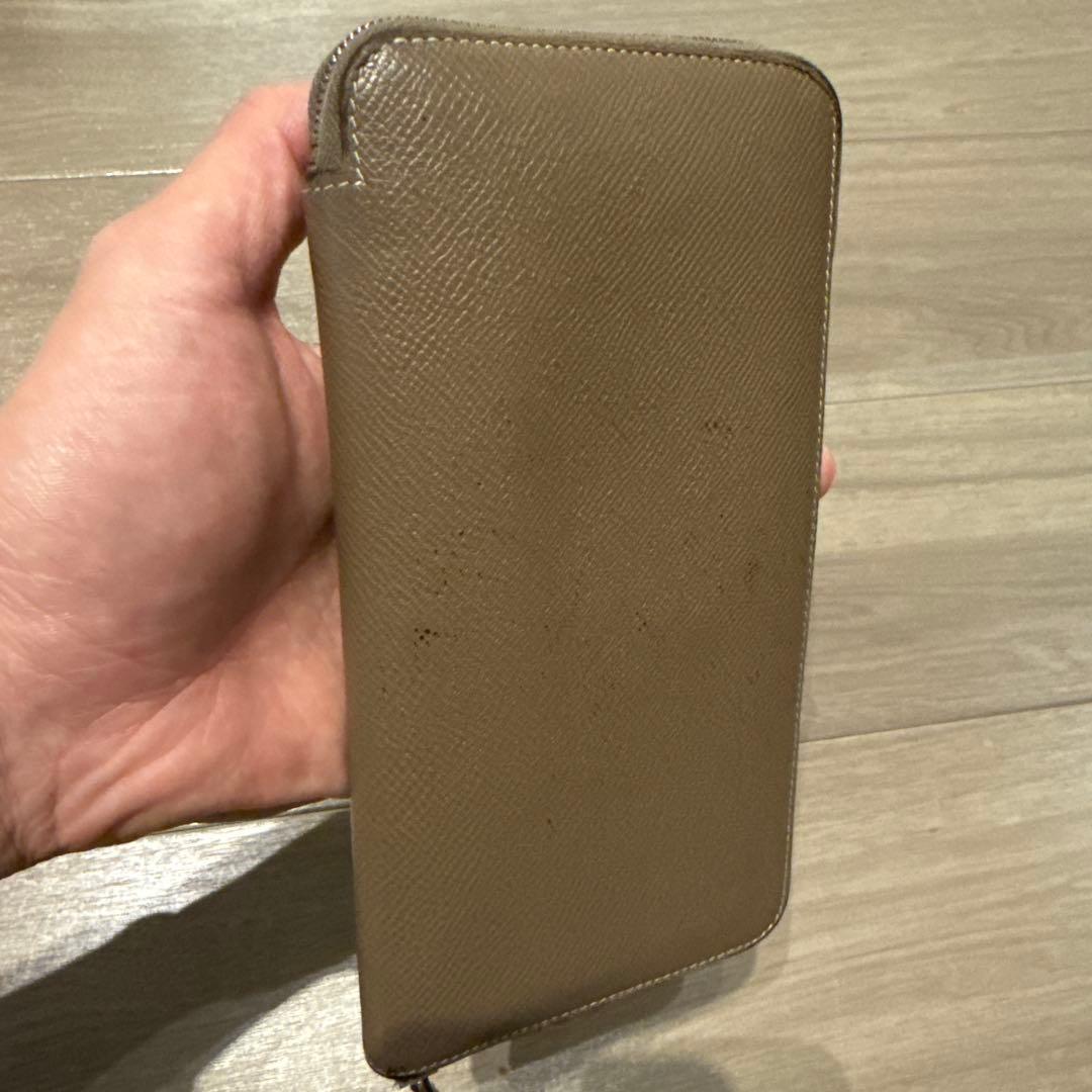 HERMES エルメス ジップ長財布 シルクインロング （エトゥープ） 箱付き