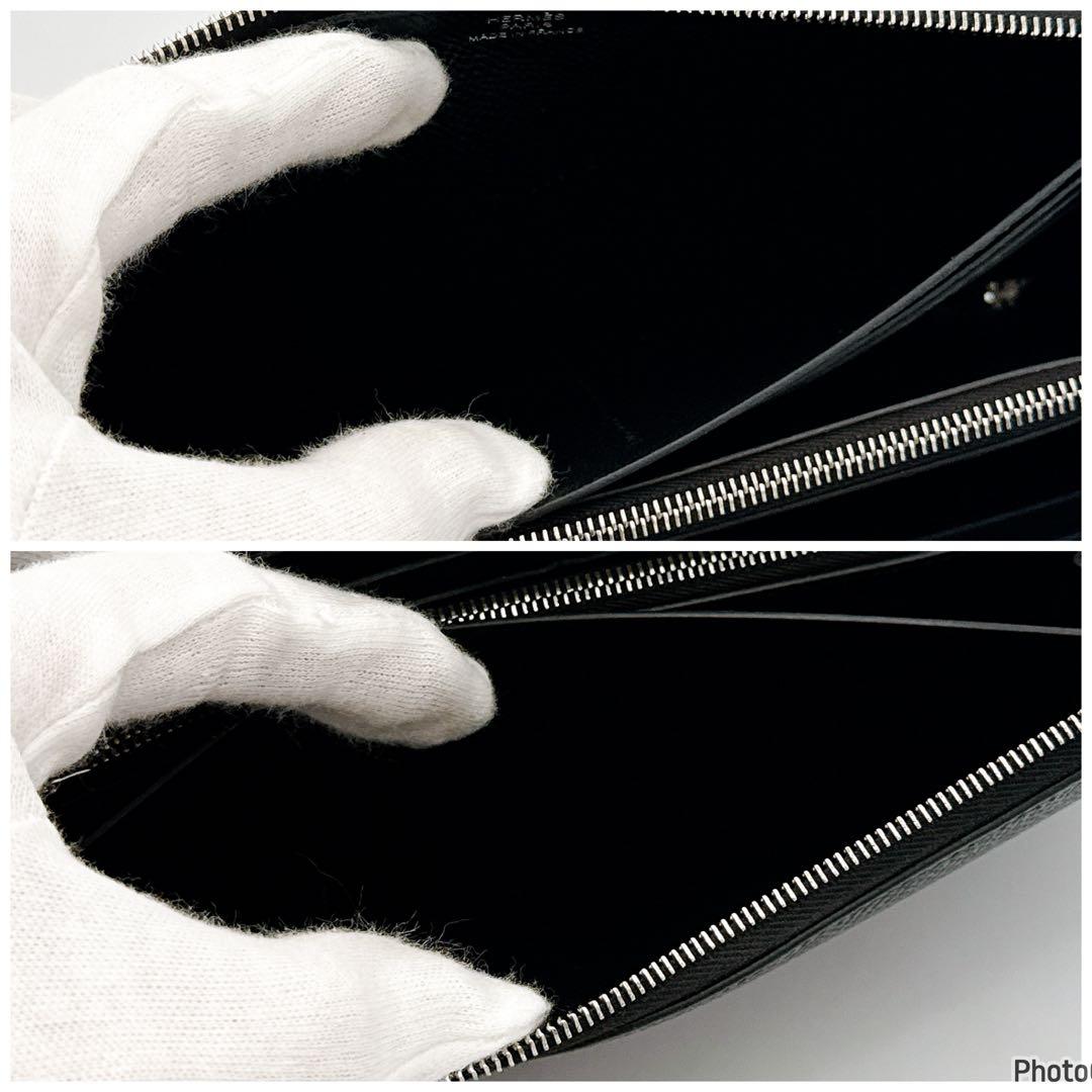 新品同様❤️エルメス✨アザップ　ロング　オールレザー　ブラック　長財布　57