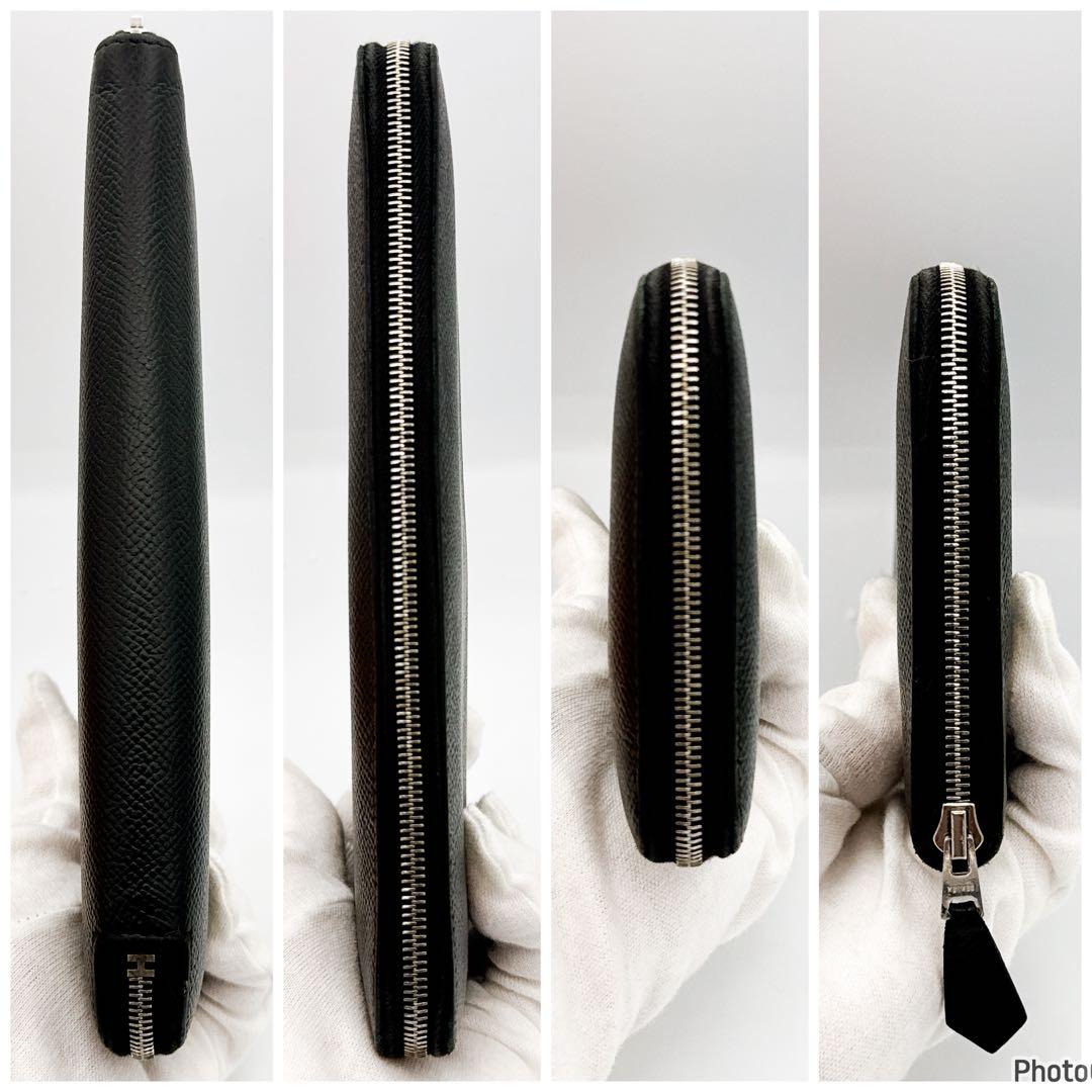 新品同様❤️エルメス✨アザップ　ロング　オールレザー　ブラック　長財布　57