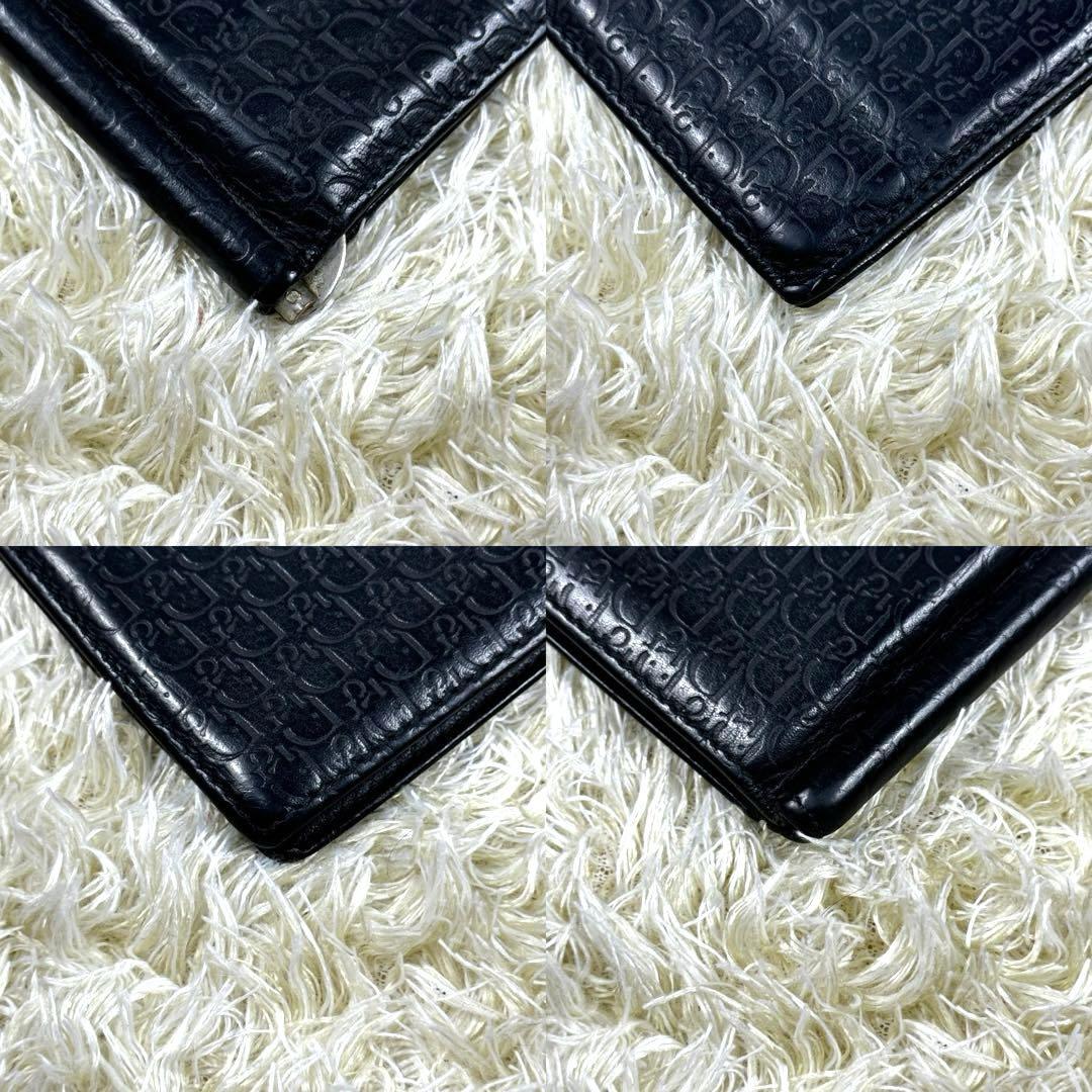 希少✨クリスチャンディオール　マネークリップ　ジャカードオブリーク　レザー　黒