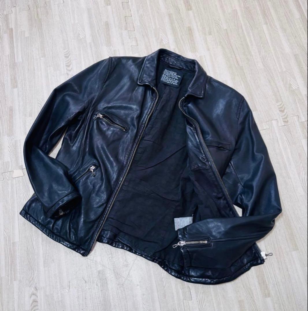 ナノユニバース　美品　本革レザージャケット高級羊革！　メンズMサイズ