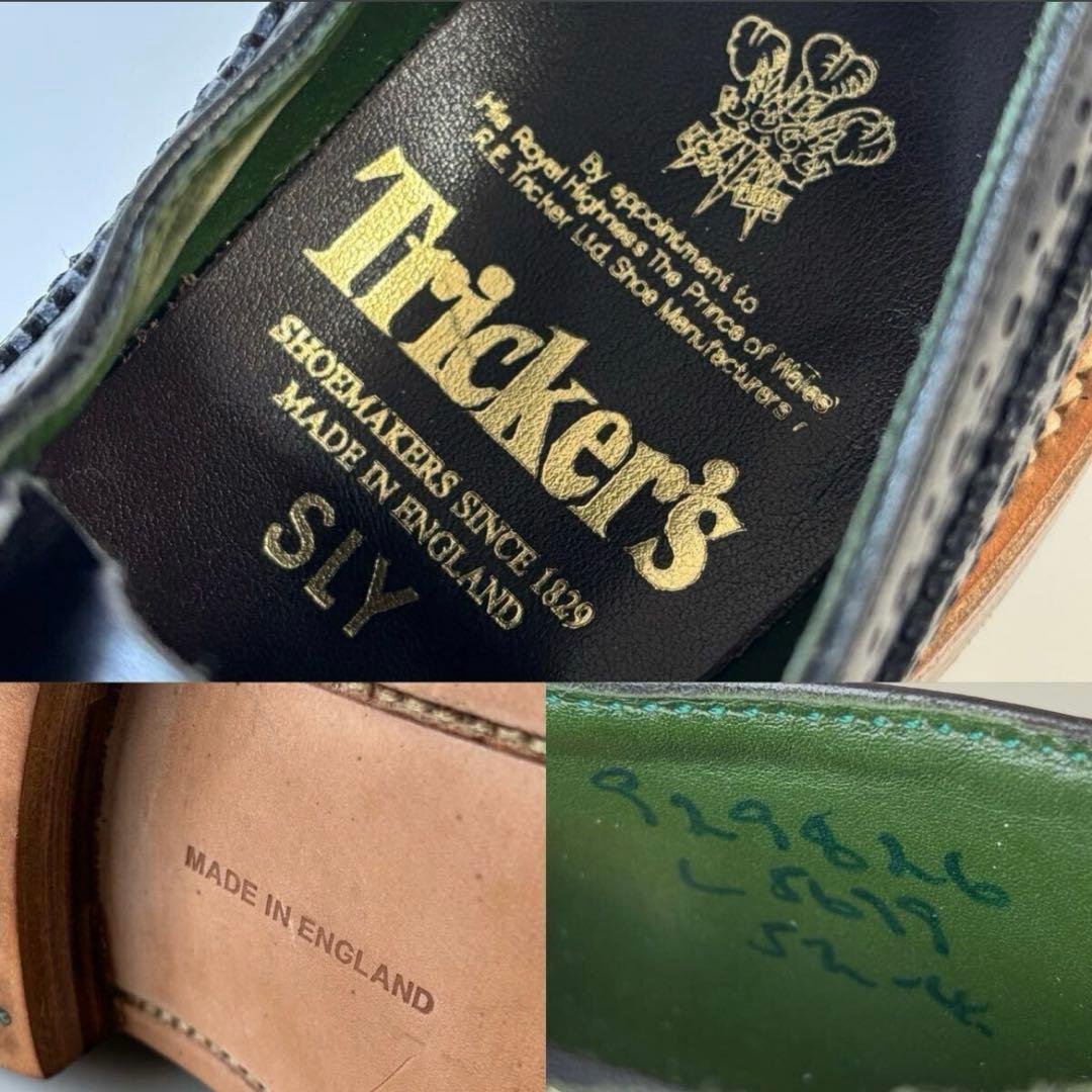 定価7万Tricker's 黒 ウィングチップシューズトリッカーズ24㎝革靴