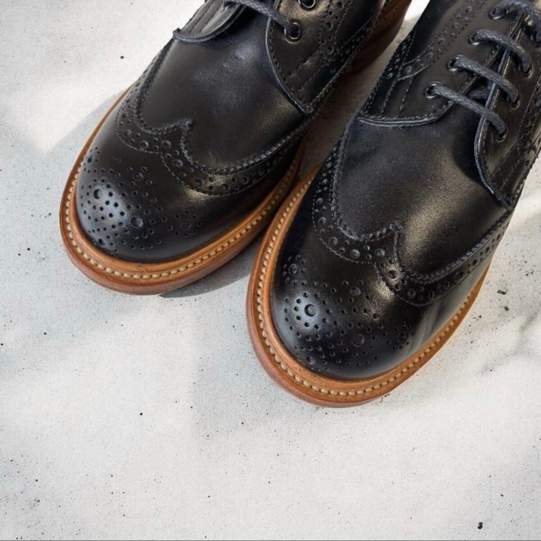 定価7万Tricker's 黒 ウィングチップシューズトリッカーズ24㎝革靴