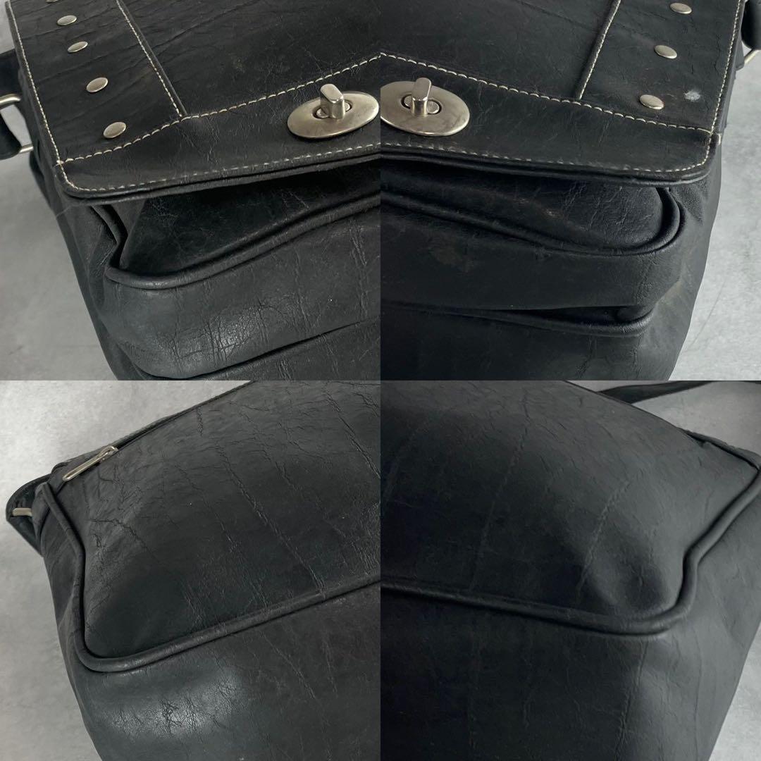 希少✨Harley Davidson ショルダーバッグ レザー ロゴ金具 黒