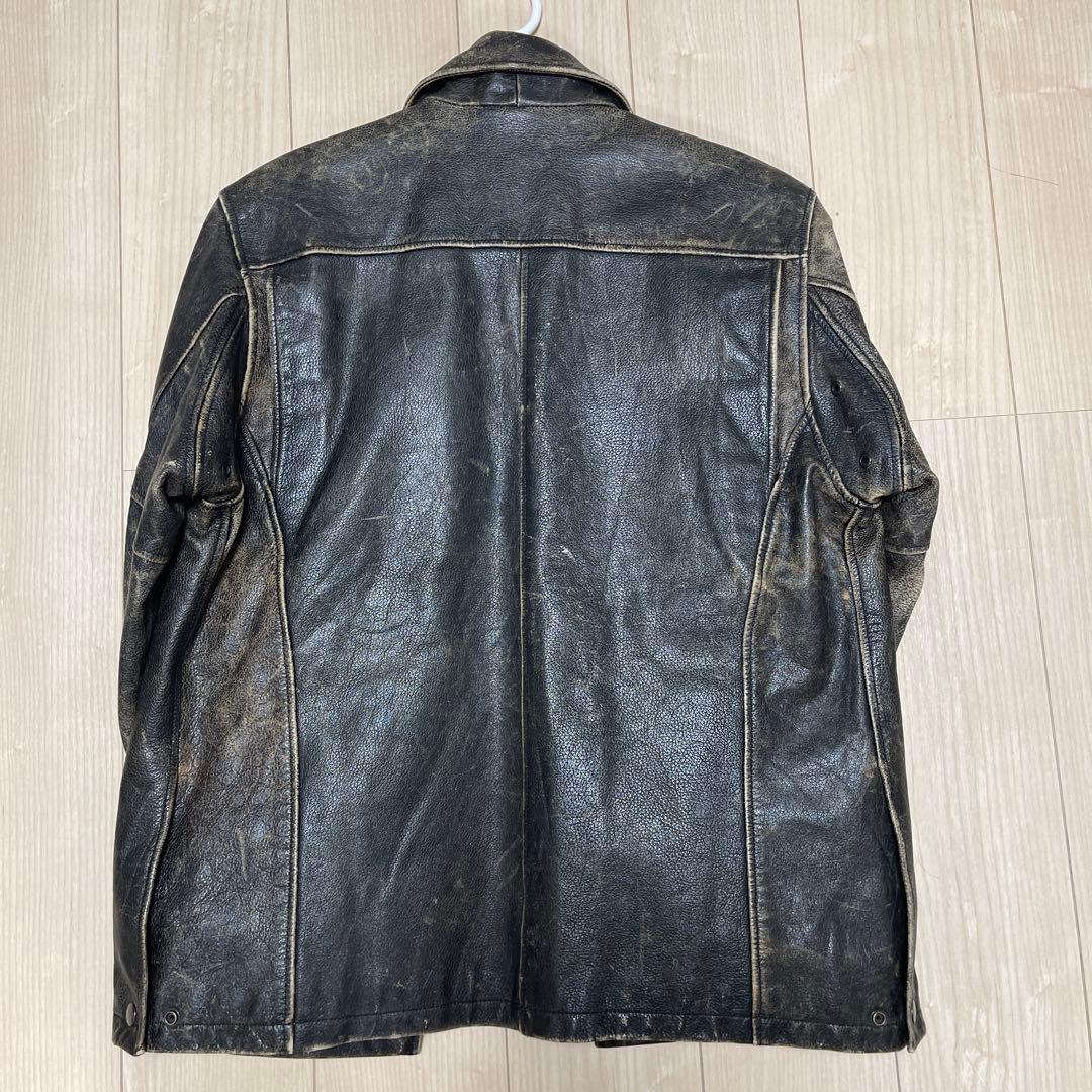 Old Gap 紺タグ レザージャケット ビンテージ加工 Mサイズ