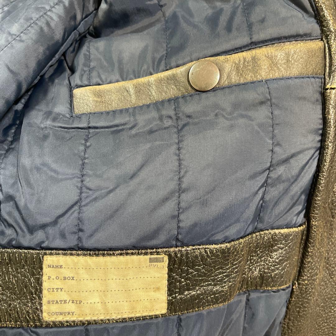 Old Gap 紺タグ レザージャケット ビンテージ加工 Mサイズ