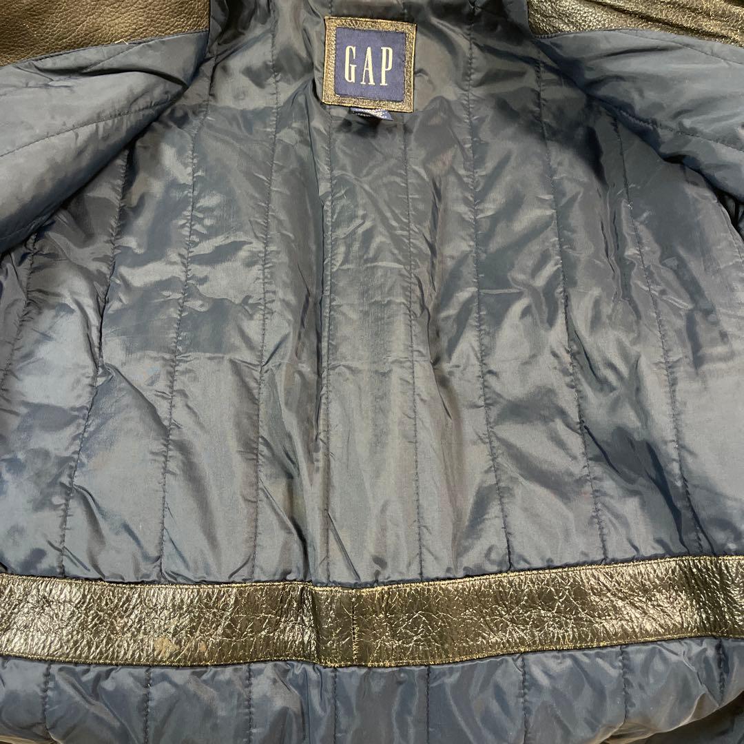 Old Gap 紺タグ レザージャケット ビンテージ加工 Mサイズ
