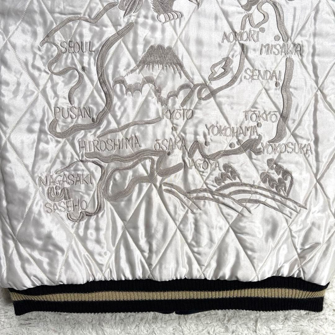 ✨美品・希少・別珍✨テーラー東洋　スカジャン　リバーシブル　サテンキルト　紺×銀