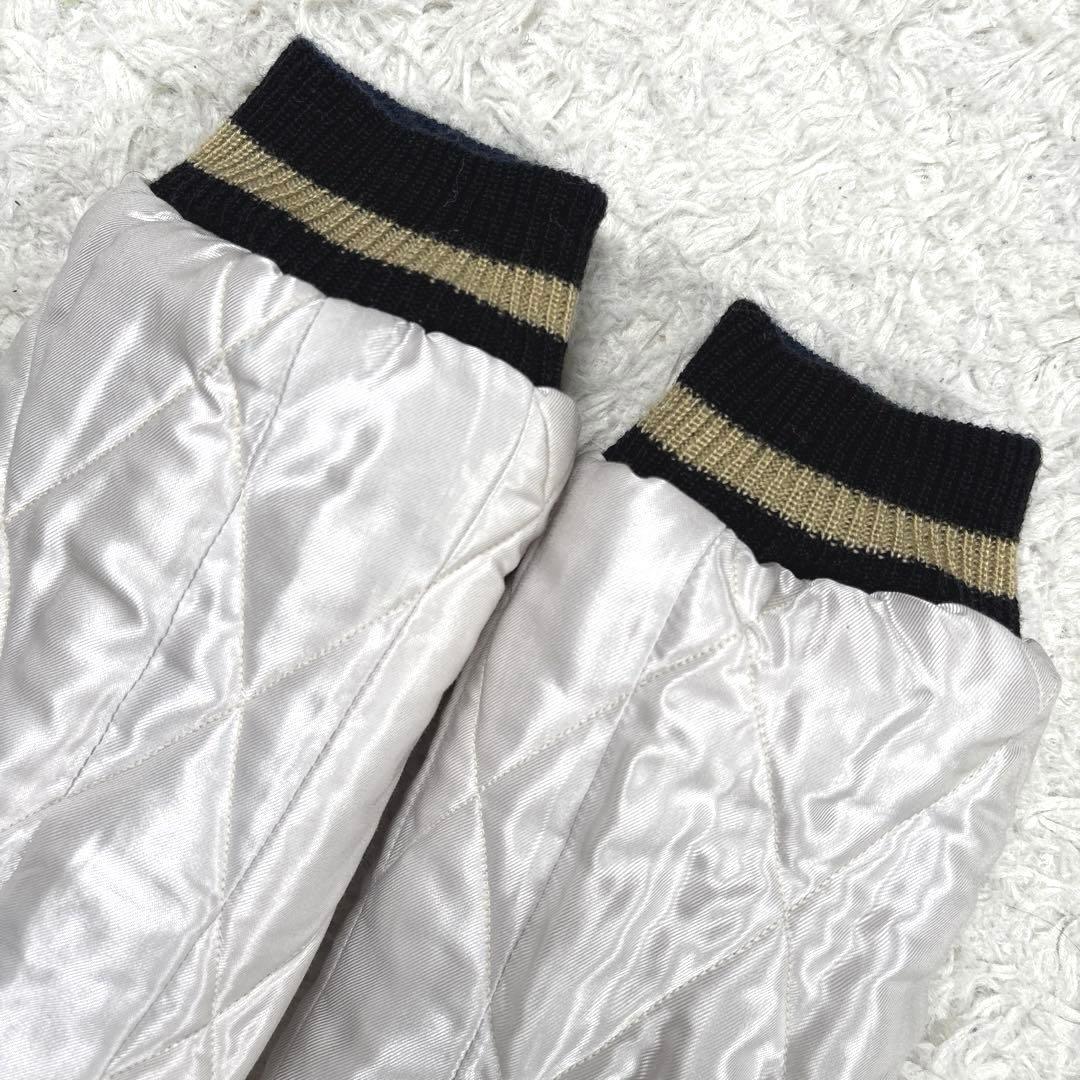 ✨美品・希少・別珍✨テーラー東洋　スカジャン　リバーシブル　サテンキルト　紺×銀