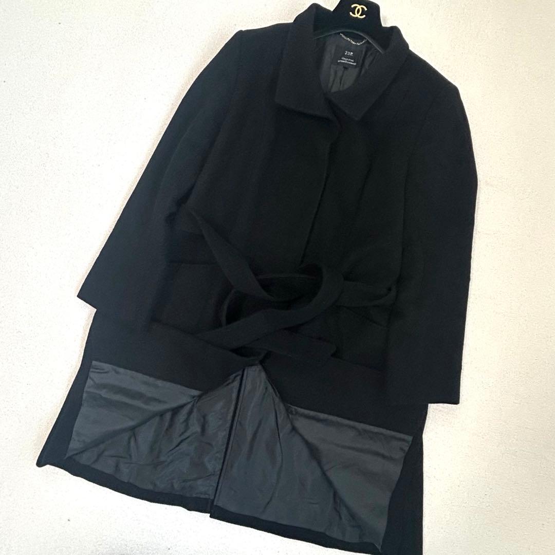 希少2XL✨️23区 カシミヤ100%ビーバーチェスターコート 女優襟 ベルト有