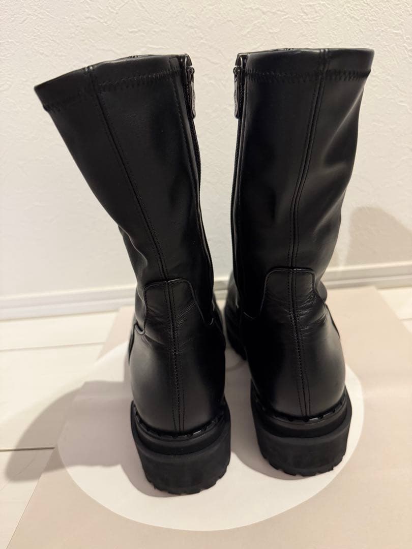 ＊ダイアナ＊黒 レザー 厚底 ジッパーショートブーツ