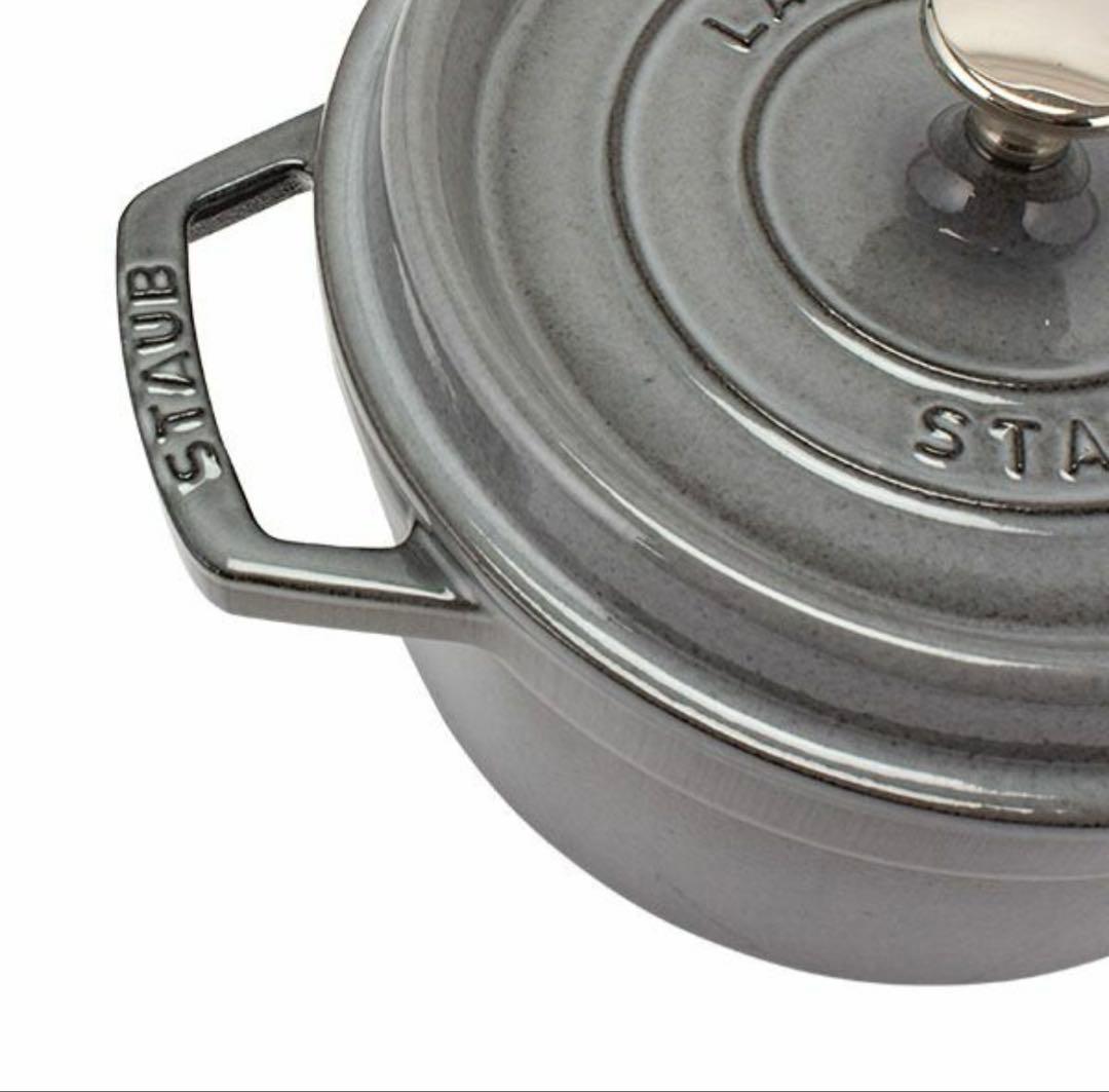 ✨新品【Staubストウブ鍋ピコ.ココット ラウンド】22cm人気完売‼︎Gグレー