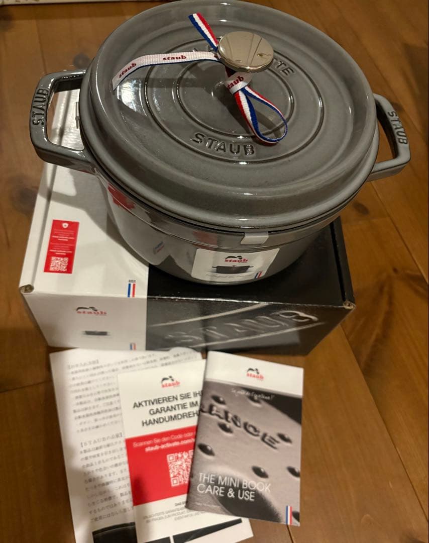 ✨新品【Staubストウブ鍋ピコ.ココット ラウンド】22cm人気完売‼︎Gグレー
