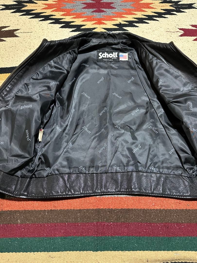 希少Schott USA レザー シングルライダースジャケット