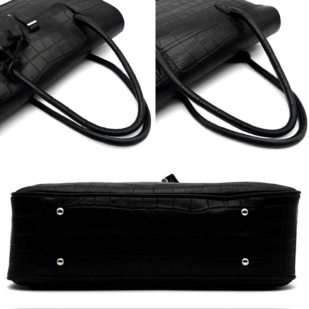 未使用級 ペッレモルビダ メイデンボヤージュ トートバッグ レザー フラップ 黒