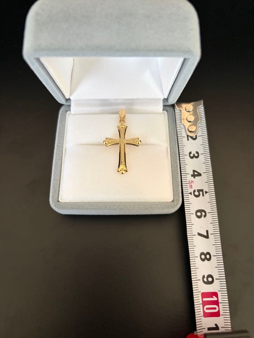 K18ゴールド クロスネックレス 27.5mm x 18.9mm