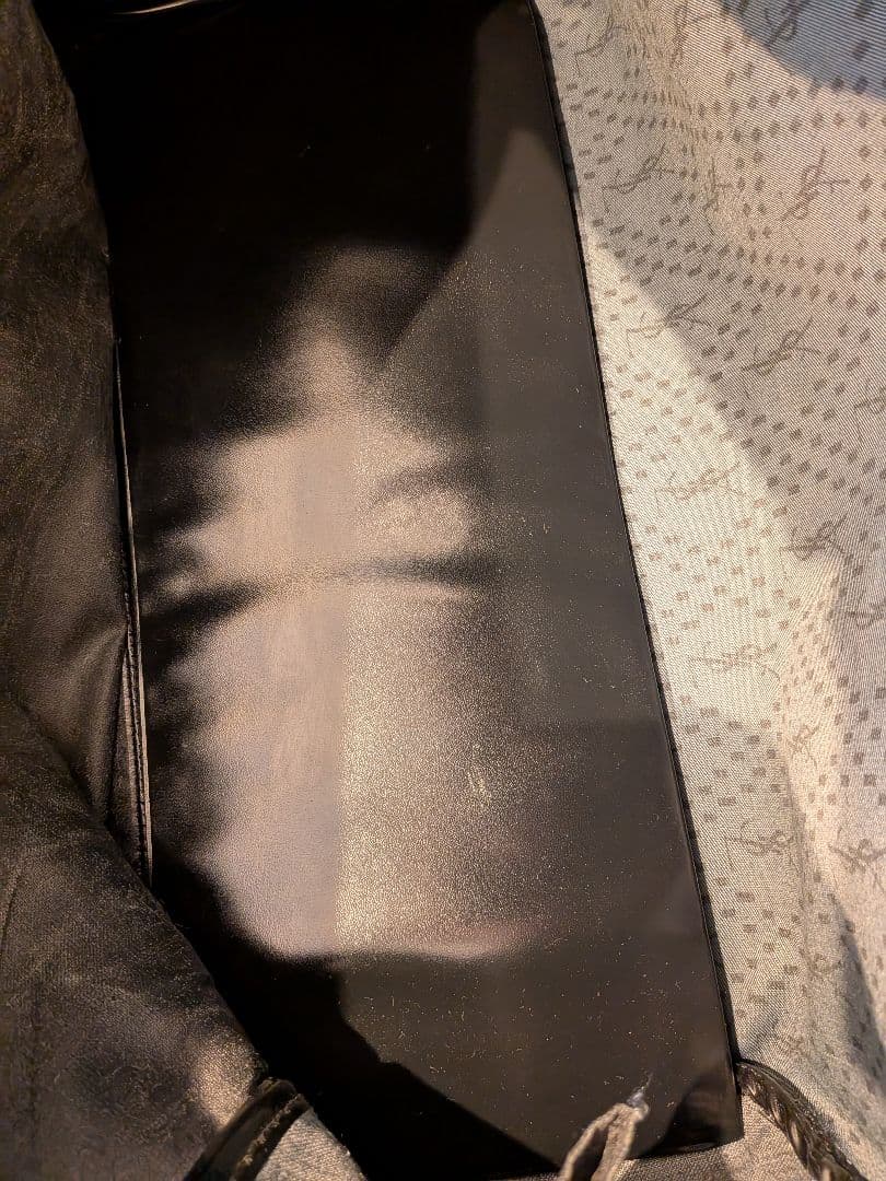 美品✨️イヴサンローラン ボストンバッグ 黒＆キャメル レザーハンドル　大容量