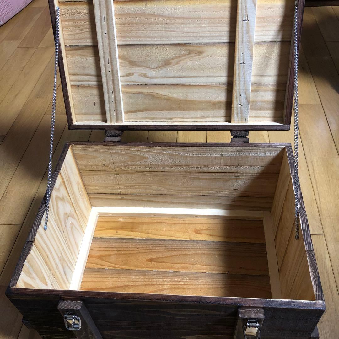 スーパーカブ、ハンターカブなどに！木製ボックス ダークブラウン(リアボックス)