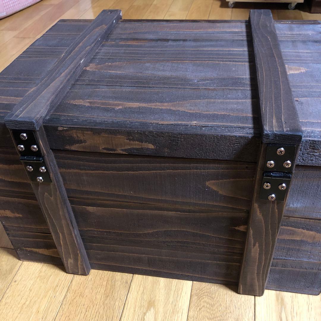 スーパーカブ、ハンターカブなどに！木製ボックス ダークブラウン(リアボックス)