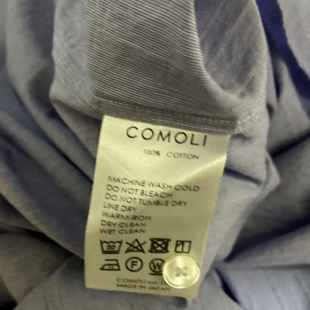 COMOLI コモリシャツ サックスストライプ 3