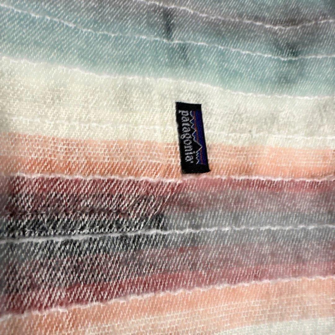 パタゴニア　ストライプ フランネルネルシャツ　サイズL ポルトガル製