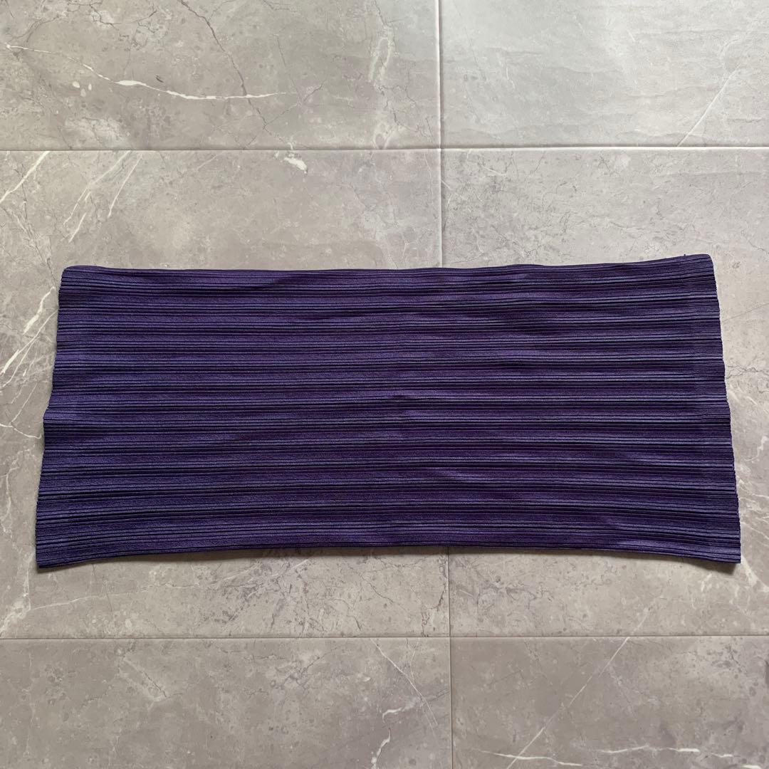 プリーツプリーズ　イッセイミヤケ　ネックウォーマー　　オーチューブ 紫　美品
